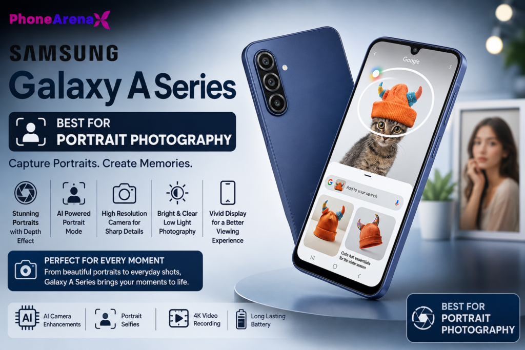 Samsung Galaxy A Series is one of the Best Camera Phones Under ₹30,000 in India (2026), offering excellent portrait photography, AI camera features, vibrant display, and reliable everyday performance.
